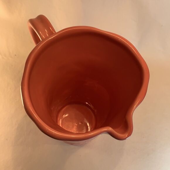 Pink Flower Stamped Embossed Pouring Spout Handle Pitcher A Gift From FTD Used - Picture 4 of 8